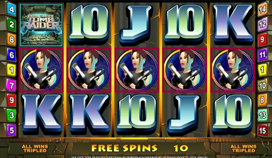 illustration machine à sous video Tomb raider dans un casino en ligne